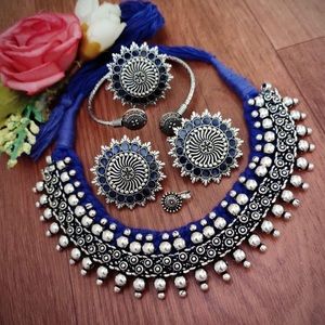 Oxidized Silver Combo Jewelry Set - 5 PC